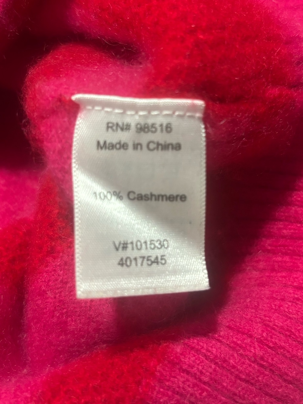 Coldwater Creek Bright Pink and Red Striped V-Neck cashmere Sweater - Picture 3 of 7